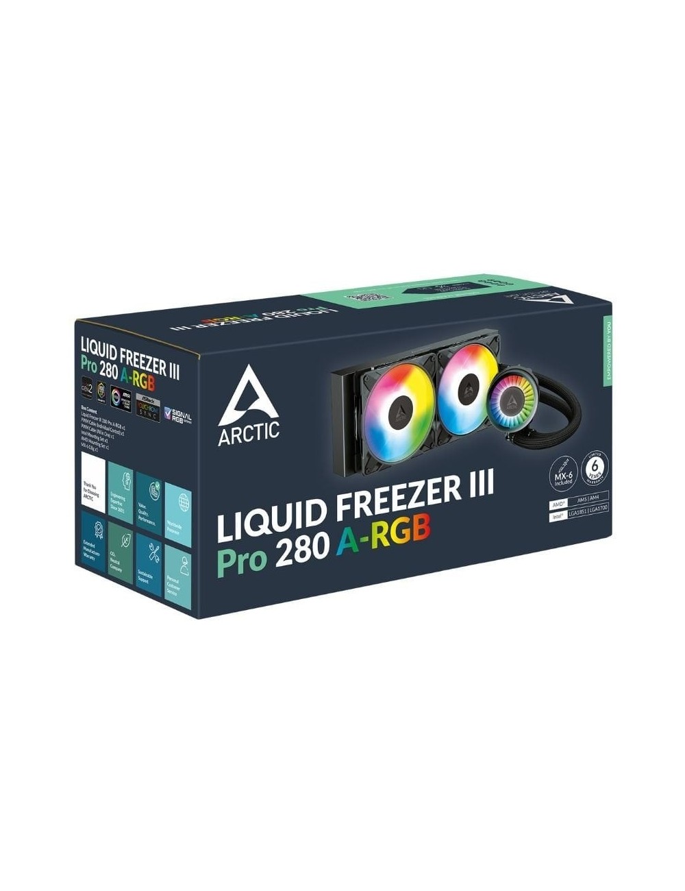 Sistema de Refrigeración Líquida Arctic Liquid Freezer III Pro 280 A-RGB/ Negro