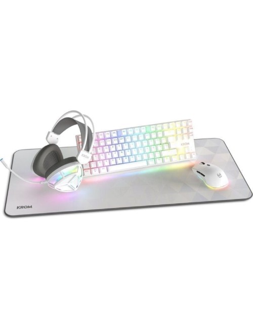 Pack Gaming Krom Klass/ Teclado RGB + Ratón Óptico RGB + Alfombrilla + Auriculares RGB