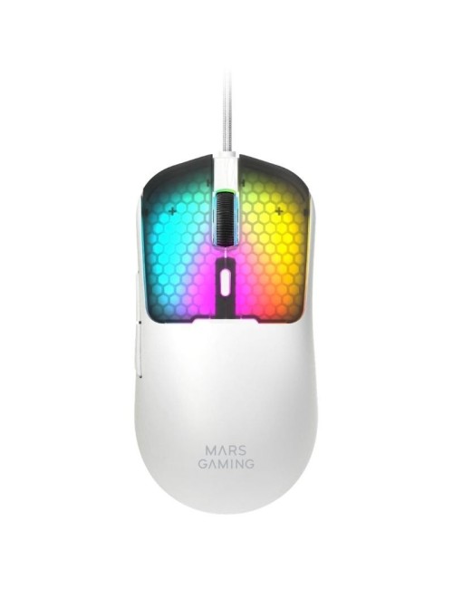 Ratón Gaming Mars Gaming MM-Viper/ Hasta 12800 DPI/ Blanco