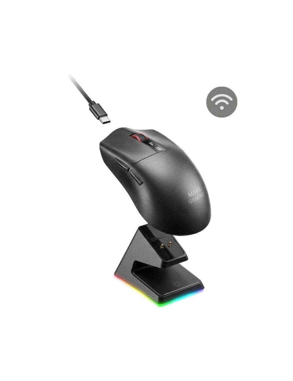 Ratón Gaming Mars Gaming MMW-Elite/ Batería Recargable/ Hasta 20000 DPI