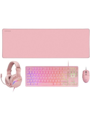 Pack Gaming Mars Gaming MCP-RGB3P/ Teclado RGB + Ratón Óptico + Alfombrilla XXL + Auriculares