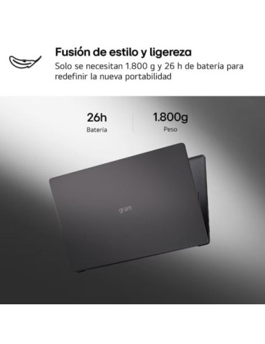 Portátil LG Gram 16UD55U-G.AX55BN Ryzen AI 5 430/ 16GB/ 512GB SSD/ 16'/ Sin Sistema Operativo