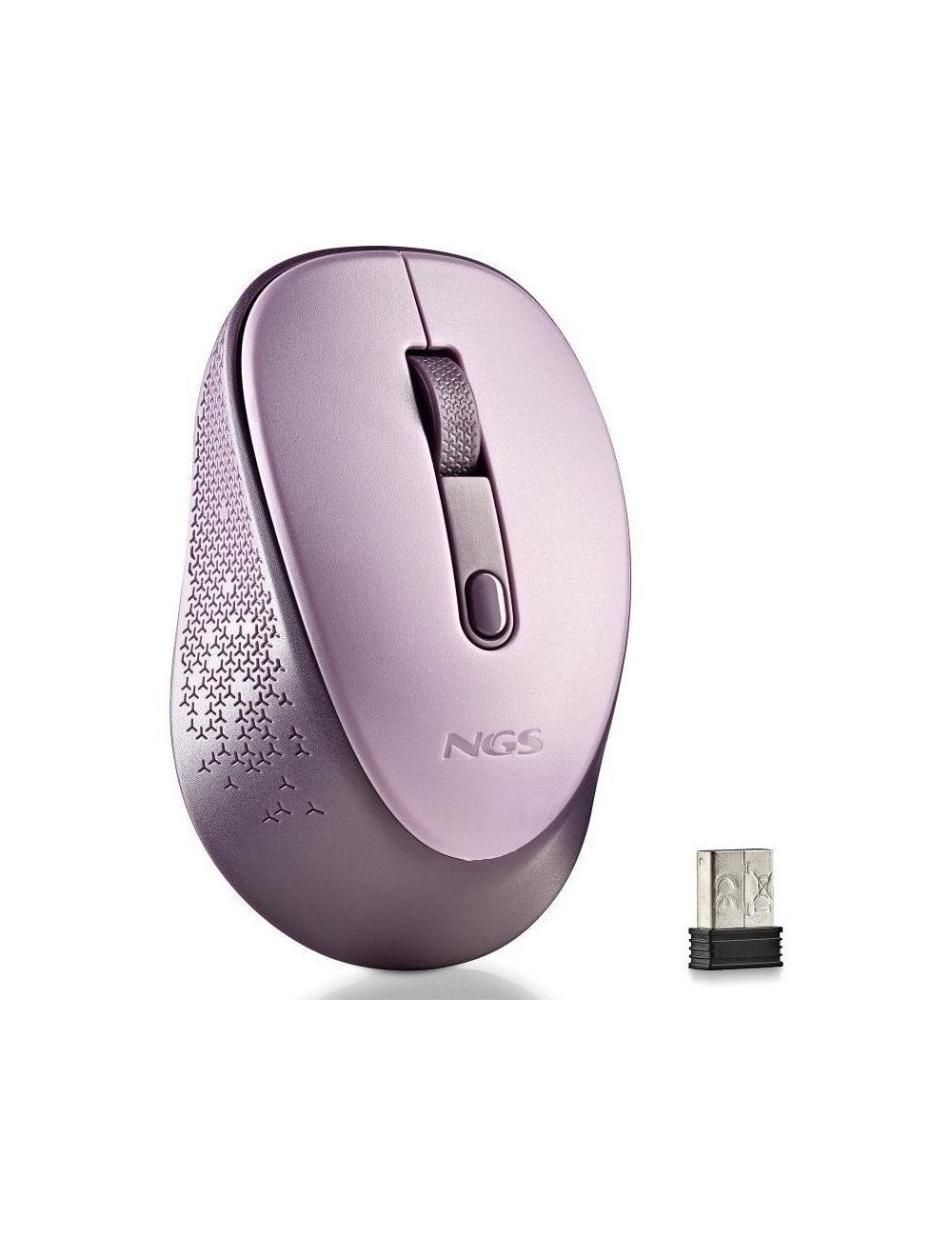 Ratón Inalámbrico NGS Dew Lilac/ Hasta 1600 DPI/ Lila