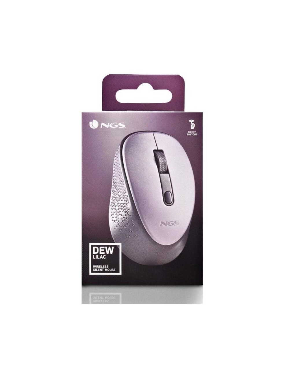 Ratón Inalámbrico NGS Dew Lilac/ Hasta 1600 DPI/ Lila