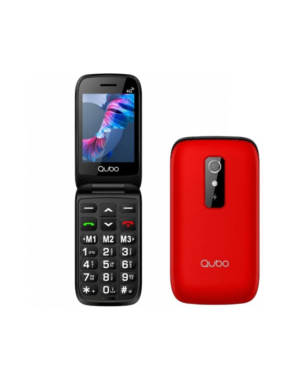 Teléfono Móvil Qubo P-220RD 4G para Personas Mayores/ Rojo