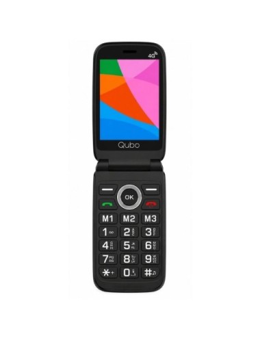 Teléfono Móvil Qubo X-D340CB 4G para Personas Mayores/ Negro