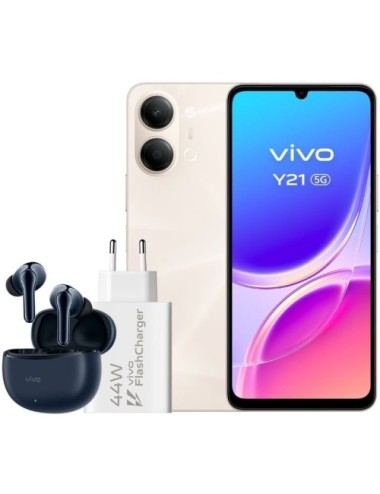 Smartphone Vivo Y21 4GB/ 256GB/ 6.74'/ 5G/ Oro/ Incluye Cargador + Auriculares