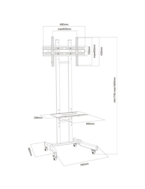 Soporte de Pie con Ruedas Approx appST05 para TV de 30-55'/ hasta 40kg