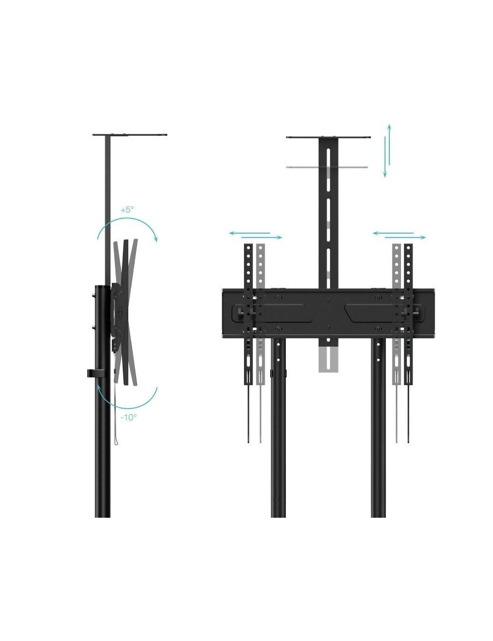 Soporte de Suelo Inclinable con Ruedas TooQ NEFERTITI FS1151M-B para TV de 37-70'/ hasta 70kg