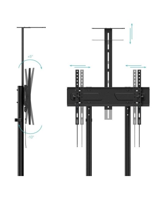 Soporte de Suelo Inclinable con Ruedas TooQ NEFERTITI FS1151M-B para TV de 37-70'/ hasta 70kg