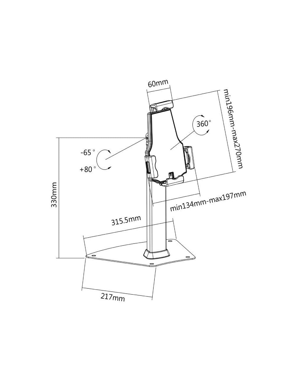 Soporte para Tablet Aisens MS1P03-113/ Antirrobo/ Negro