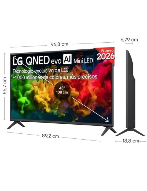 Televisor LG QNED evo AI QNED8EB Mini LED 43QNED8EB3F 43'/ Ultra HD 4K/ Smart TV/ WiFi