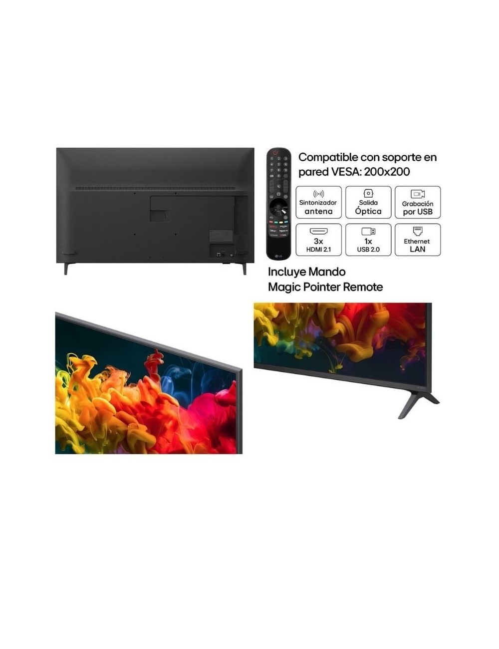 Televisor LG QNED evo AI QNED8EB Mini LED 43QNED8EB3F 43'/ Ultra HD 4K/ Smart TV/ WiFi