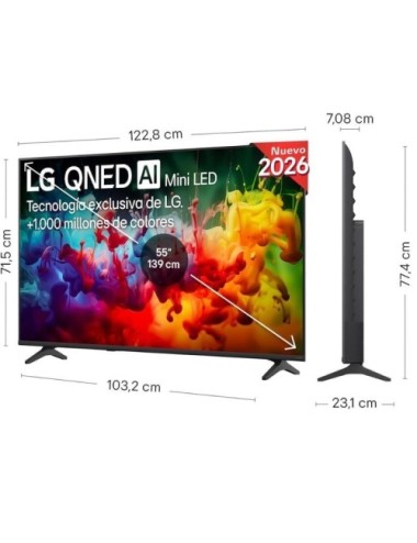 Televisor LG QNED evo AI QNED72 Mini LED 55QNED72B6B 55'/ Ultra HD 4K/ Smart TV/ WiFi