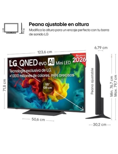 Televisor LG QNED 55QNED83B6A 55'/ Ultra HD 4K/ Smart TV/ WiFi