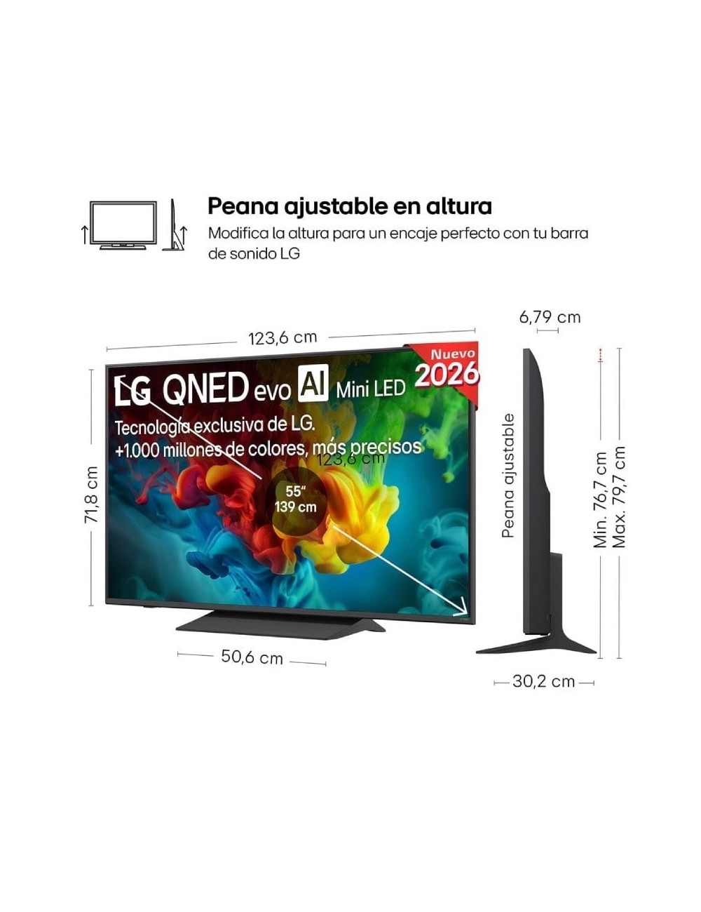 Televisor LG QNED 55QNED83B6A 55'/ Ultra HD 4K/ Smart TV/ WiFi