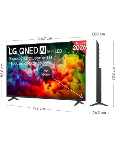 Televisor LG QNED evo AI QNED72 Mini LED 65QNED72B6B 65'/ Ultra HD 4K/ Smart TV/ WiFi
