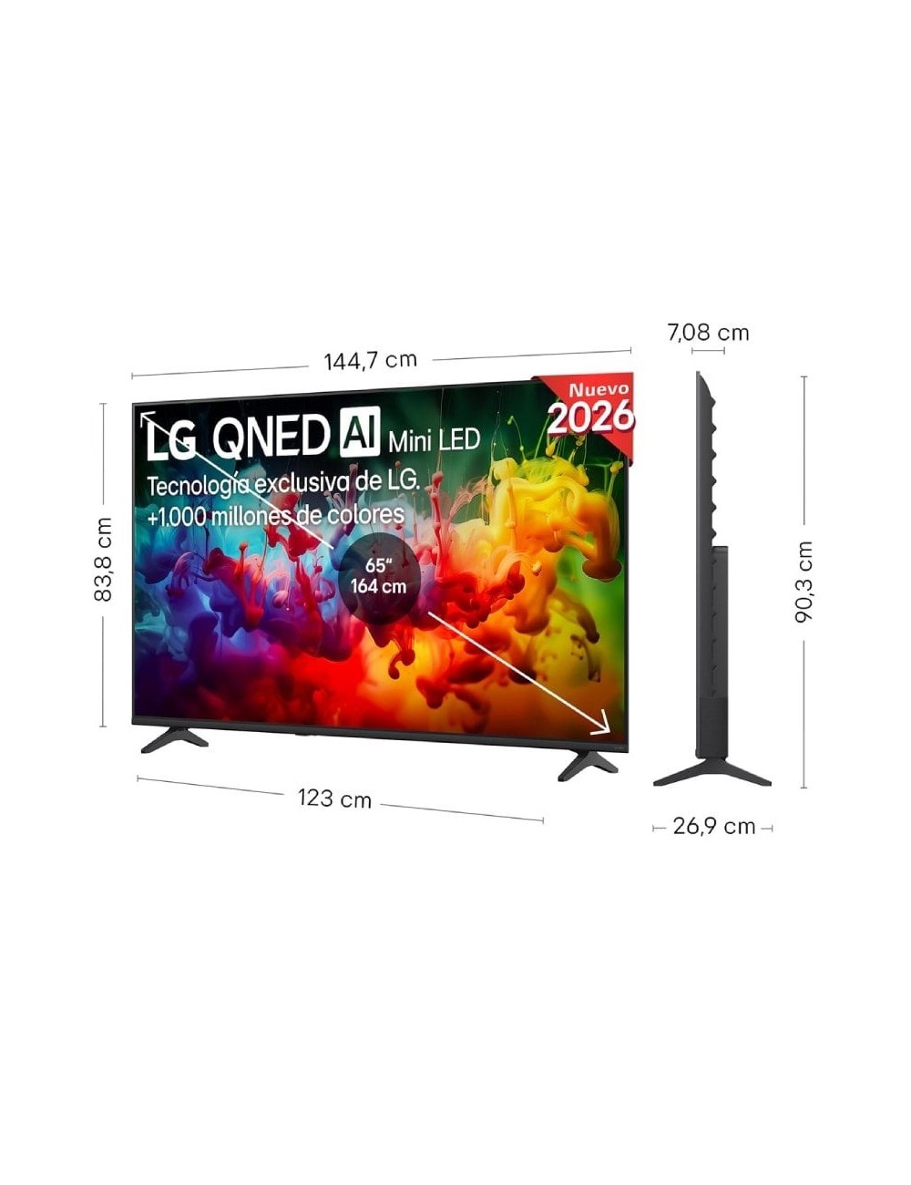 Televisor LG QNED evo AI QNED72 Mini LED 65QNED72B6B 65'/ Ultra HD 4K/ Smart TV/ WiFi