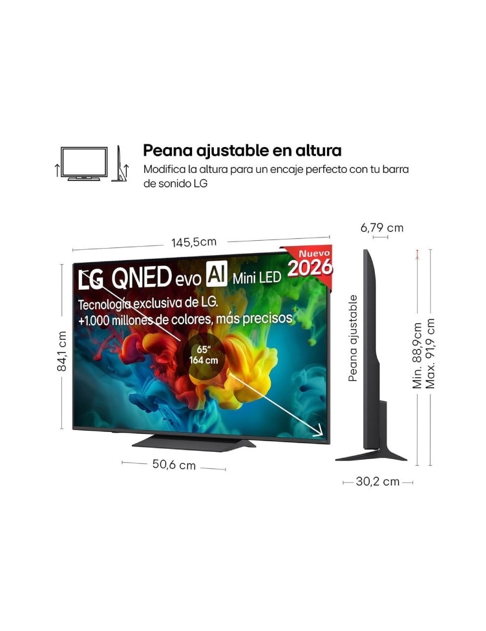 Televisor LG QNED evo AI QNED8EB Mini LED 65QNED83B6A 65'/ Ultra HD 4K/ Smart TV/ WiFi