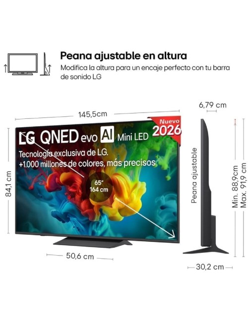 Televisor LG QNED evo AI QNED8EB Mini LED 65QNED83B6A 65'/ Ultra HD 4K/ Smart TV/ WiFi