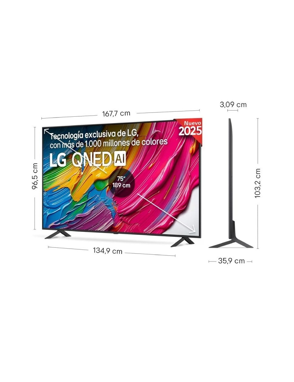 Televisor LG QNED AI QNED80 75QNED80A6A 75'/ Ultra HD 4K/ Smart TV/ WiFi