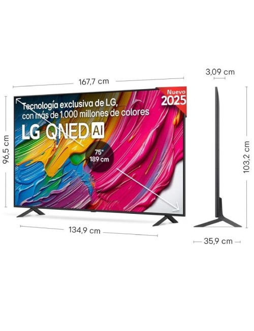 Televisor LG QNED AI QNED80 75QNED80A6A 75'/ Ultra HD 4K/ Smart TV/ WiFi