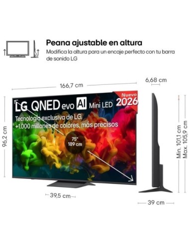 Televisor LG QNED evo AI QNED8EB Mini LED 75QNED8EB3A 75'/ Ultra HD 4K/ Smart TV/ WiFi