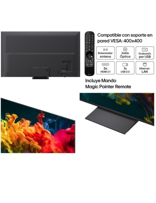 Televisor LG QNED evo AI QNED83B Mini LED 85QNED8EB3A 85'/ Ultra HD 4K/ Smart TV/ WiFi