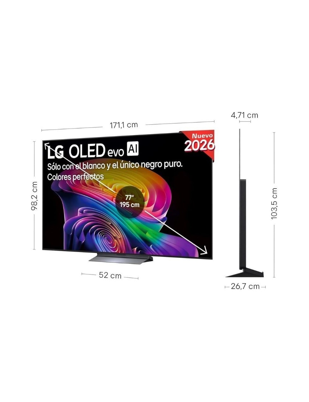 Televisor LG OLED evo AI C6 OLED42C64LA 42'/ Ultra HD 4K/ Smart TV/ WiFi