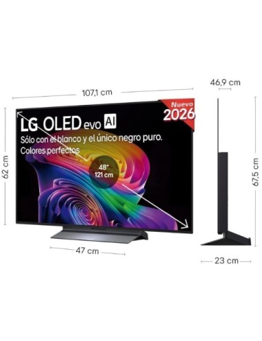 Televisor LG OLED evo AI C6 OLED48C66LB 48'/ Ultra HD 4K/ Smart TV/ WiFi