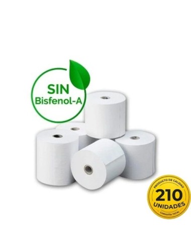 Caja de Rollos Papel Térmico Genérico 57x35 210U BPA/ 57 x 35mm/ 210 unidades
