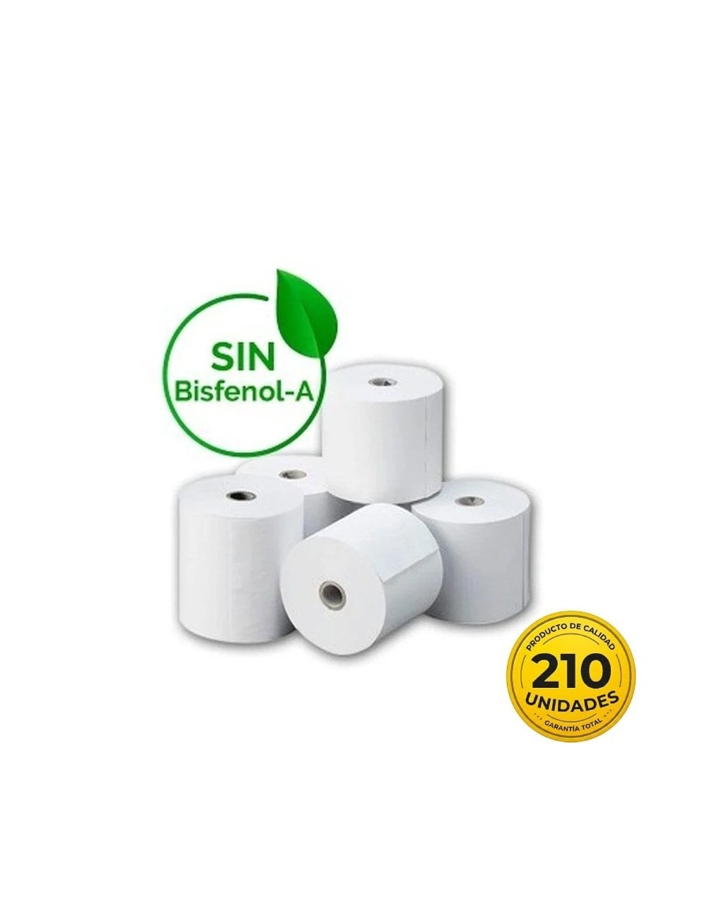 Caja de Rollos Papel Térmico Genérico 57x35 210U BPA/ 57 x 35mm/ 210 unidades