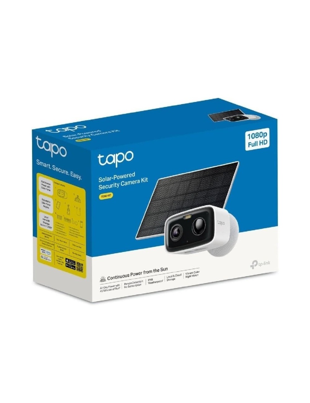 Cámara de Videovigilancia TP-Link Tapo TC80 KIT/ Visión Nocturna/ Control desde APP/ Incluye Panel Solar