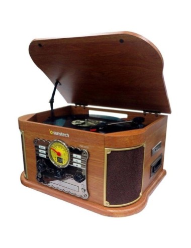 Tocadiscos Sunstech PXRC52CD/ Bluetooth/ Radio FM/ Cassette/ Conversor a MP3