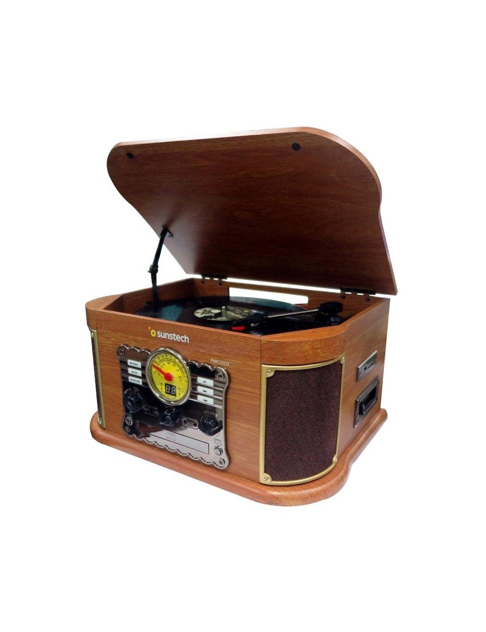 Tocadiscos Sunstech PXRC52CD/ Bluetooth/ Radio FM/ Cassette/ Conversor a MP3