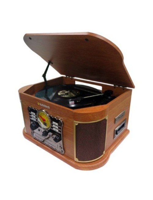 Tocadiscos Sunstech PXRC52CD/ Bluetooth/ Radio FM/ Cassette/ Conversor a MP3