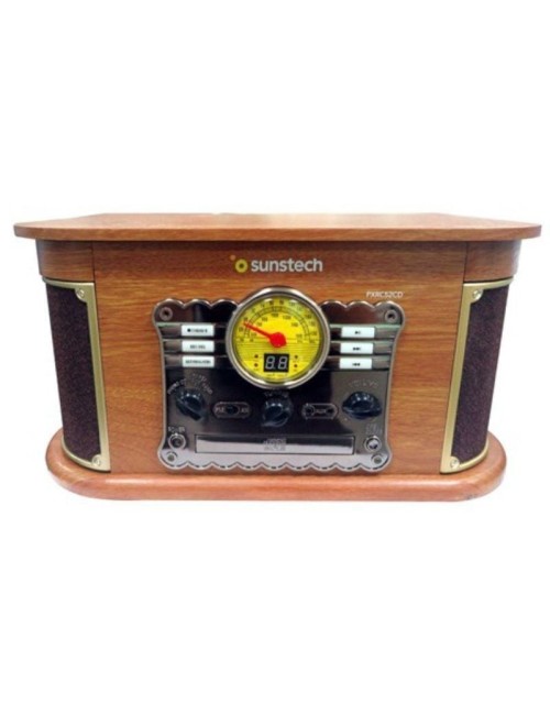 Tocadiscos Sunstech PXRC52CD/ Bluetooth/ Radio FM/ Cassette/ Conversor a MP3