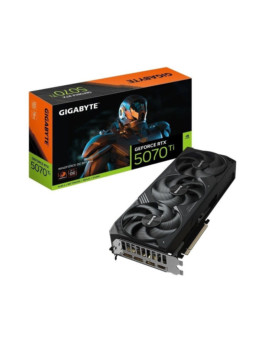 Tarjeta Gráfica Gigabyte GeForce RTX 5070 Ti WindForce OC SFF/ 16GB GDDR7