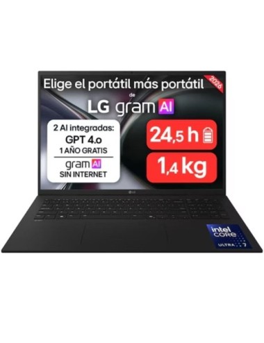 Portátil LG Gram 17ZD90TL-G.AX85BN Intel Core Ultra 7-258V/ 32GB/ 512GB SSD/ 17'/ Sin Sistema Operativo