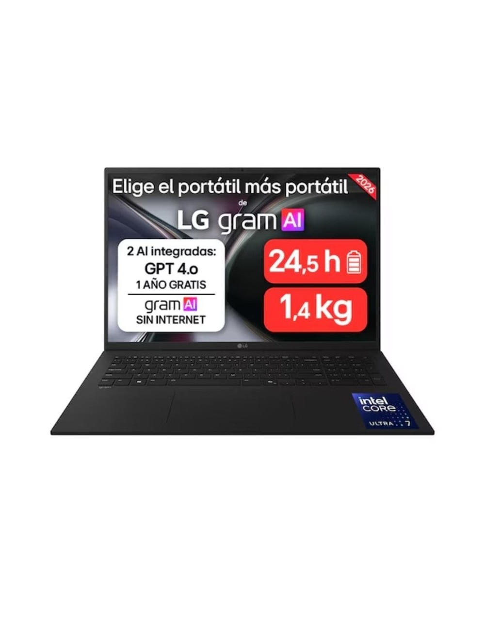 Portátil LG Gram 17ZD90TL-G.AX85BN Intel Core Ultra 7-258V/ 32GB/ 512GB SSD/ 17'/ Sin Sistema Operativo