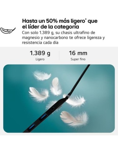 Portátil LG Gram 17ZD90TL-G.AX85BN Intel Core Ultra 7-258V/ 32GB/ 512GB SSD/ 17'/ Sin Sistema Operativo