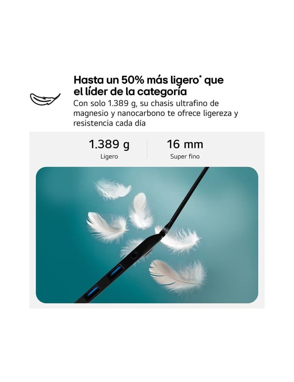 Portátil LG Gram 17ZD90TL-G.AX85BN Intel Core Ultra 7-258V/ 32GB/ 512GB SSD/ 17'/ Sin Sistema Operativo