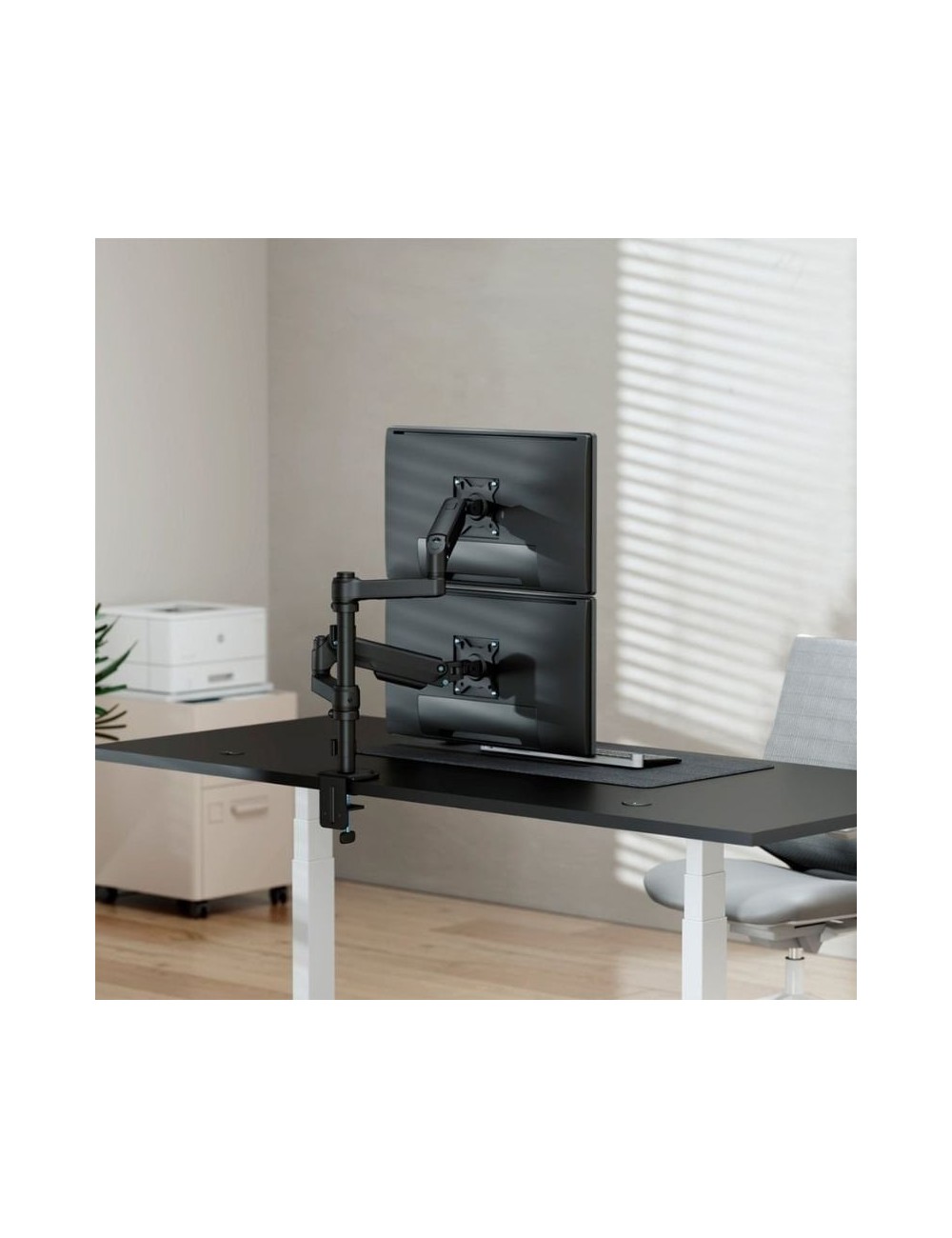 Soporte de Mesa con Contrapeso para 2 Monitores Aisens DT32TSR-453/ Giratorio/ Inclinable/ hasta 9kg