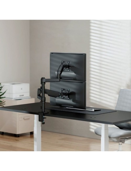Soporte de Mesa con Contrapeso para 2 Monitores Aisens DT32TSR-453/ Giratorio/ Inclinable/ hasta 9kg