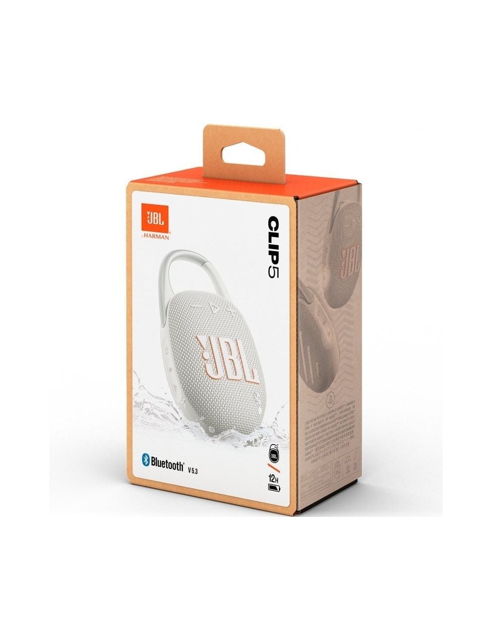 Altavoz con Bluetooth JBL Clip 5/ 7W/ 1.0/ Blanco
