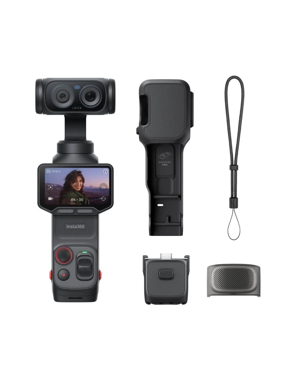 Cámara Digital Deportiva Insta360 Luna Pro/ 8K/ Ángulo de visión 360º/ Negra