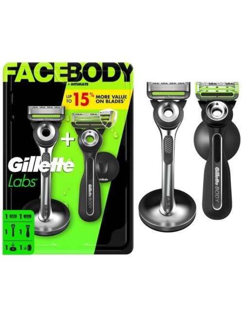 Pack de 2 Cuchillas de Afeitar Gillette GilletteLabs FaceBody + Intimate