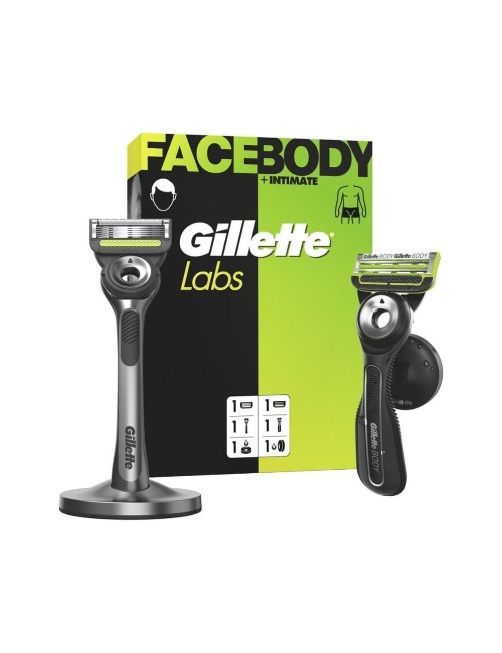 Pack de 2 Cuchillas de Afeitar Gillette GilletteLabs FaceBody + Intimate