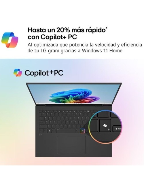 Portátil LG Gram Pro 16ZD90U-G.AX85BN Intel Core Ultra 7-355/ 32GB/ 512GB SSD/ 16'/ Sin Sistema Operativo