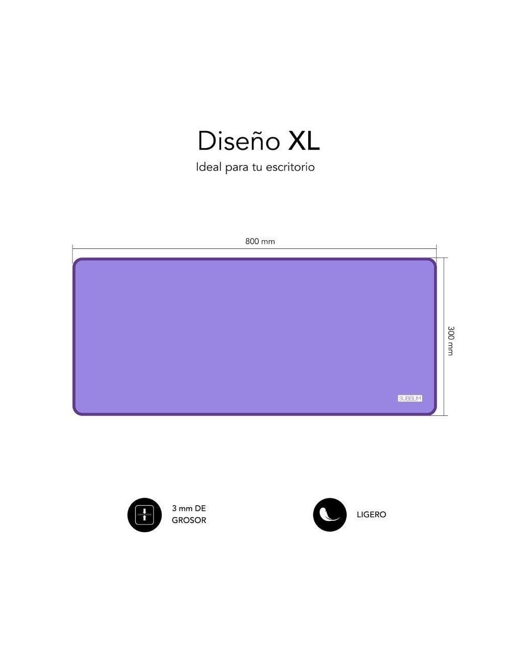 Set Ratón Inalámbrico y Alfombrilla Subblim Harmony Purple/ Hasta 1200 DPI